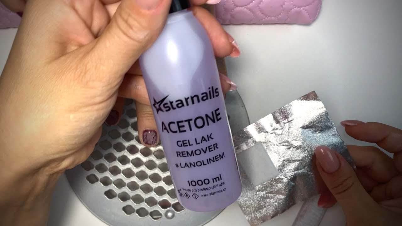 Odstranění gel laku Aceton removerem (zabalovací metodou)