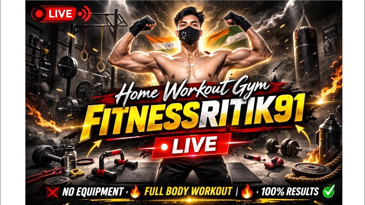 Fitnessritik91 is live! Live Workout 💯#Fitnesslive 💪 Triceps workout  with dumbbells 💯
