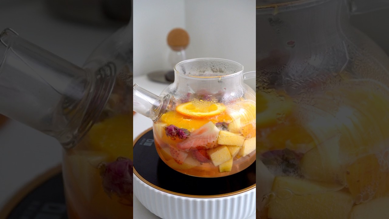 Apple orange strawberry rose tea #homemade #tea #teatime