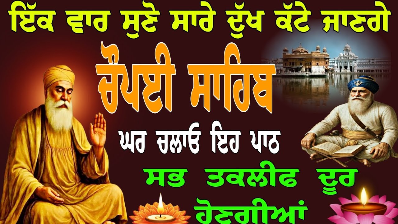 ਇੱਕ ਵਾਰ ਸੁਣੋ ਸਾਰੇ ਦੁੱਖ ਕੱਟੇ ਜਾਣਗੇ // Nitnem choupai sahib // ਹਰ ਵੇਲੇ ਲਾ ਕੇ ਰੱਖੋ ਇਹ ਹੈ ਪਾਠ // choupai