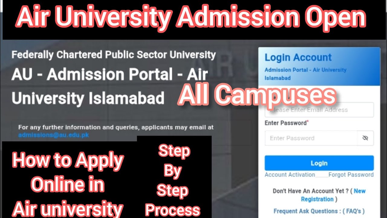 How To Apply Air University Islamabad Admission 2025 | Apply online Air University admission 2025