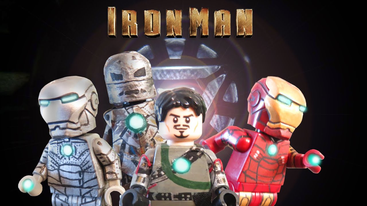 Lego Iron Man Custom Minifigure- Tony Stark, Mk1, Mk2, Mk3 suits