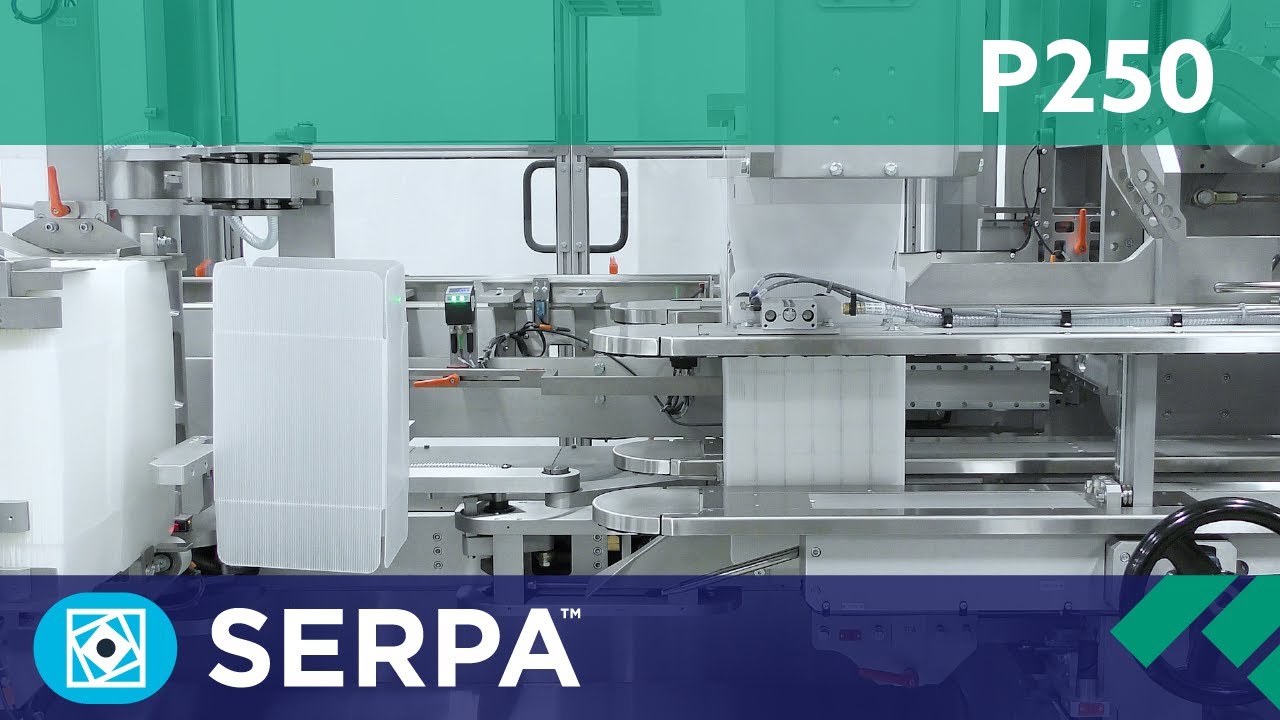 P250 Top Load Case Packer loading pharmaceutical cartons into corrugated plastic cases