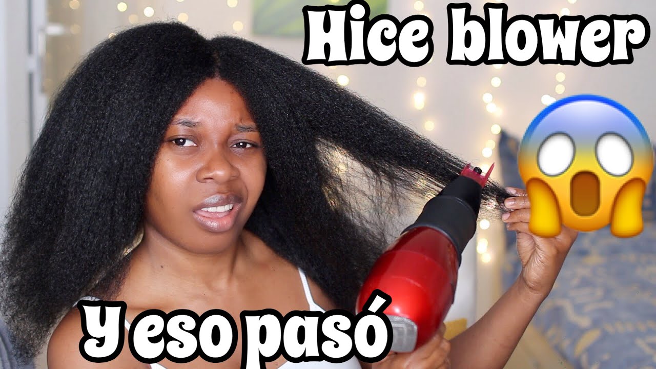 Cómo ALISAR el CABELLO AFRO con SECADOR || Cómo hacer BLOWER en el cabello afro || Rihanel