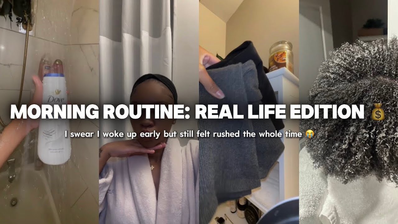  GRWM For Work While Rushing 😭 | Realistic Morning Routine