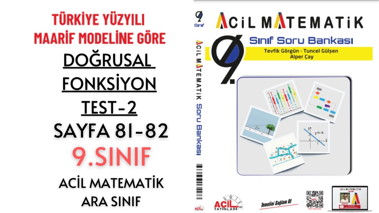 9.Sınıf Soru Bankası 2.Tema Doğrusal Fonksiyon Test-2 (Sayfa 81-82)