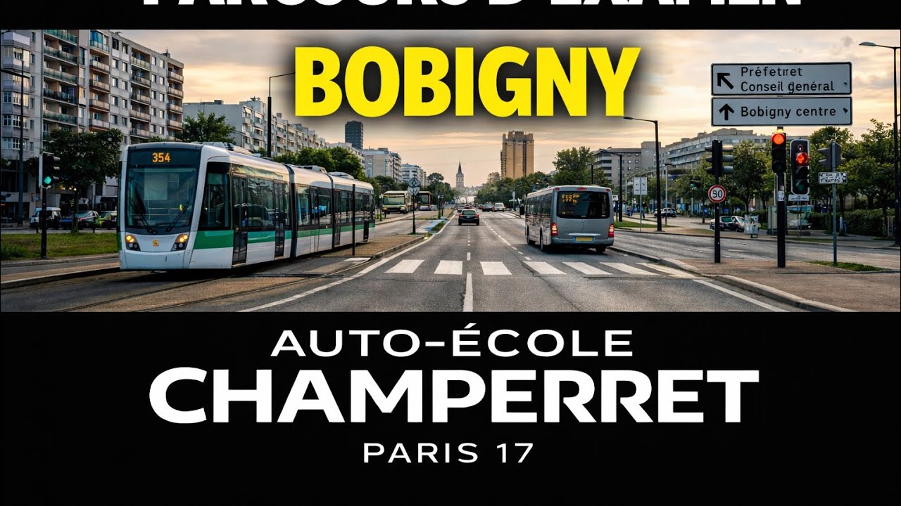 Bobigny –Parcours d’examen permis de conduire #5 (Auto-école Paris 17 – Boulevard Gouvion-Saint-Cyr)