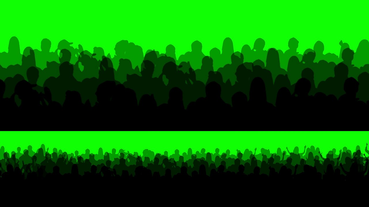 Football Fans On Green Screen