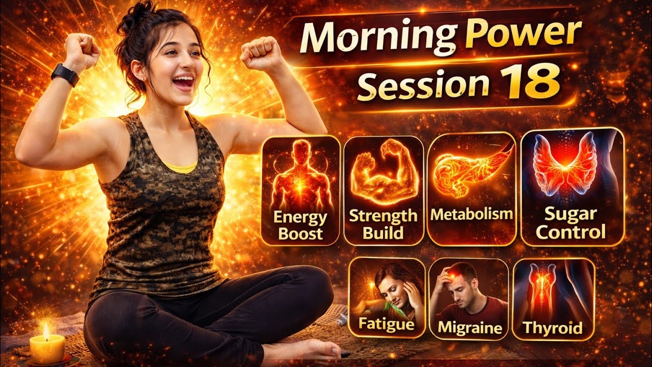 Morning Power Healing | Migraine, Cervical, Knee Pain, Constipation & Thyroid Support | Session 18