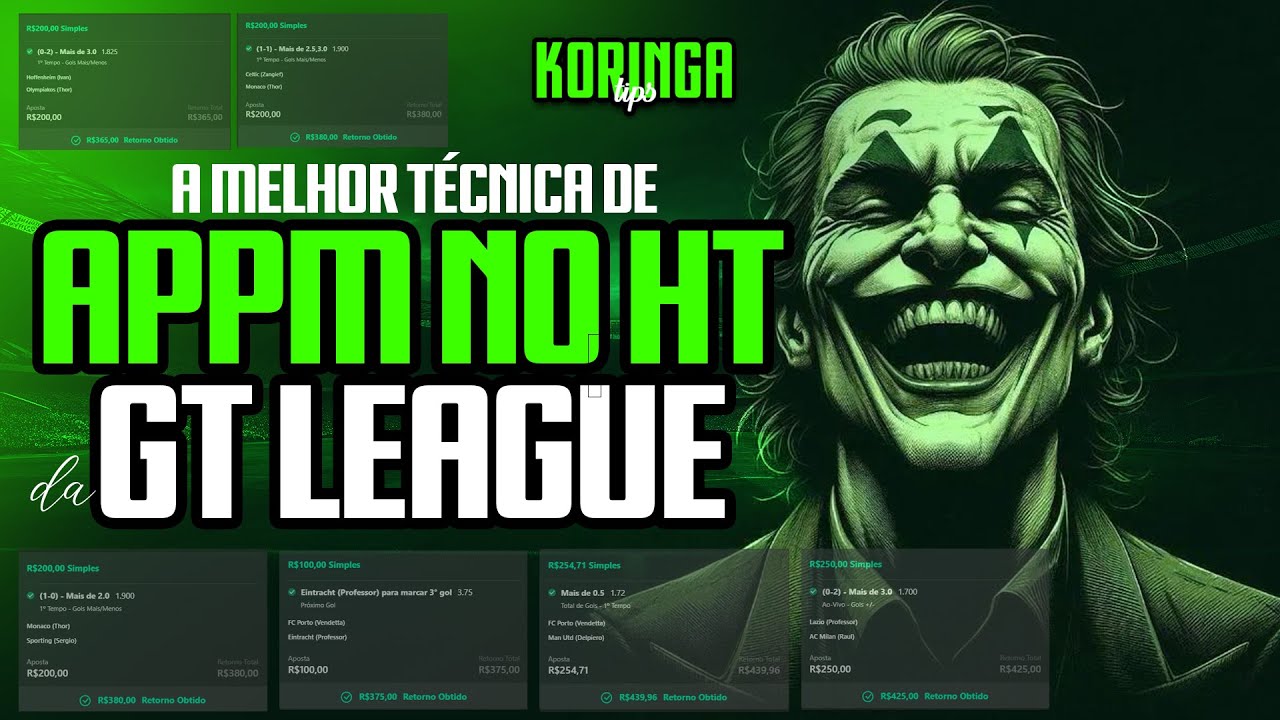 A melhor t&eacute;cnica pra HT na GT LEAGUE - criada por KORINGA TIPS