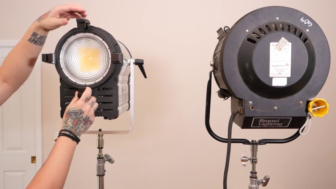 Intellytech Light Cannon 485W LED Fresnel VS. 2K Tungsten Hot Light. Review & Lighting Techniques