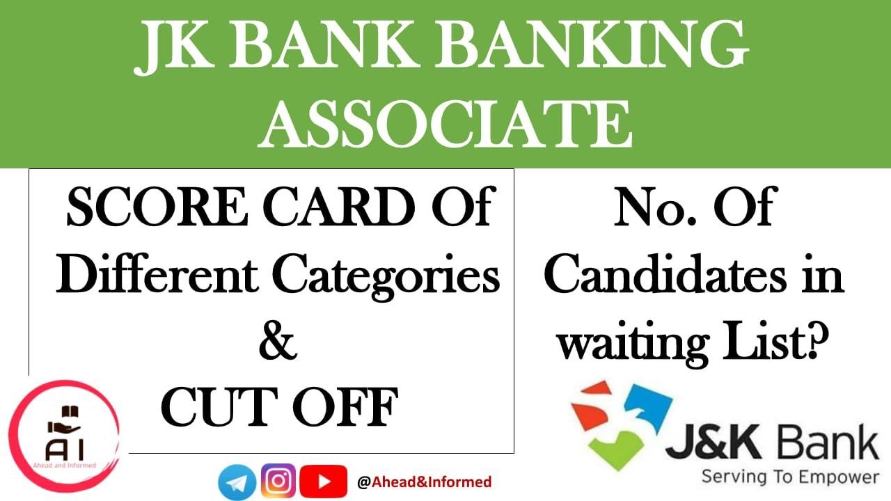 JK Bank BA Score Card | Candidates In Waiting List | CUTOFF