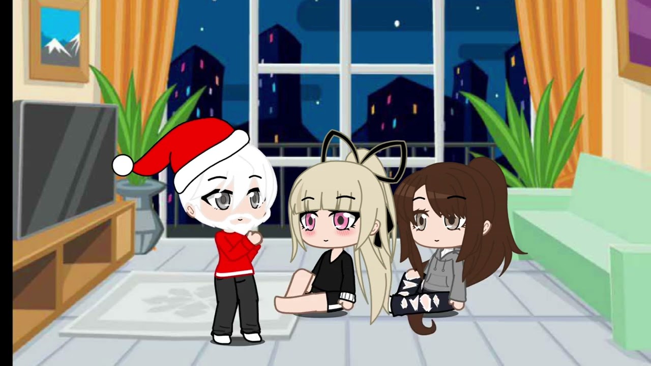 Two girl get buzzcut from Santa. Christmas day