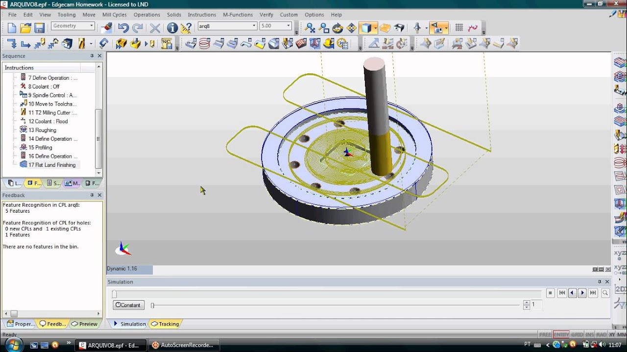 ALPCAECADCAM #04 EDGECAM #01 -  FRESAMENTO DESBASTE_ACABAMENTO_FURAÇÃO