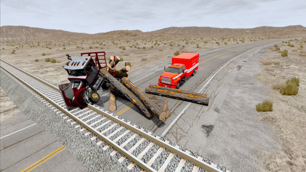 Mobil vs Rails #3 - BeamNG Drive @MaDdrive-1
