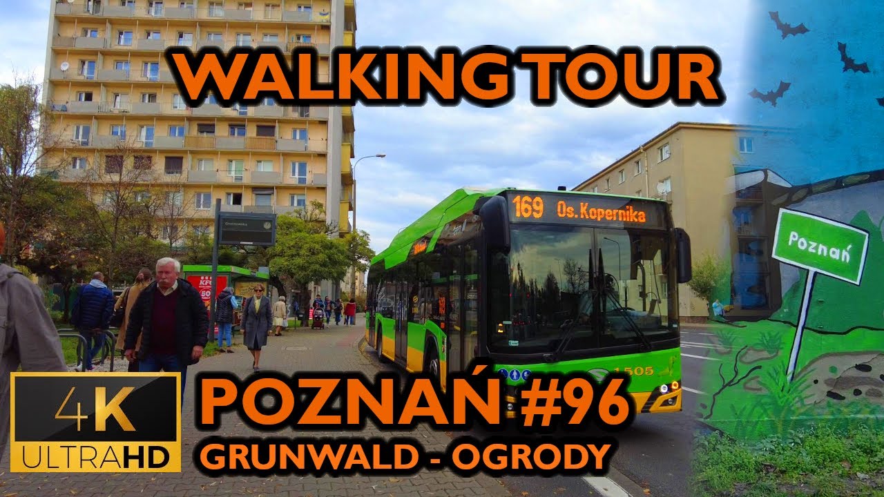 ⁴ᴷ⁶⁰ 🇵🇱 Poznan/Poland Walking Tour - #96 - Grunwald - Ogrody (October 2022) [4K]