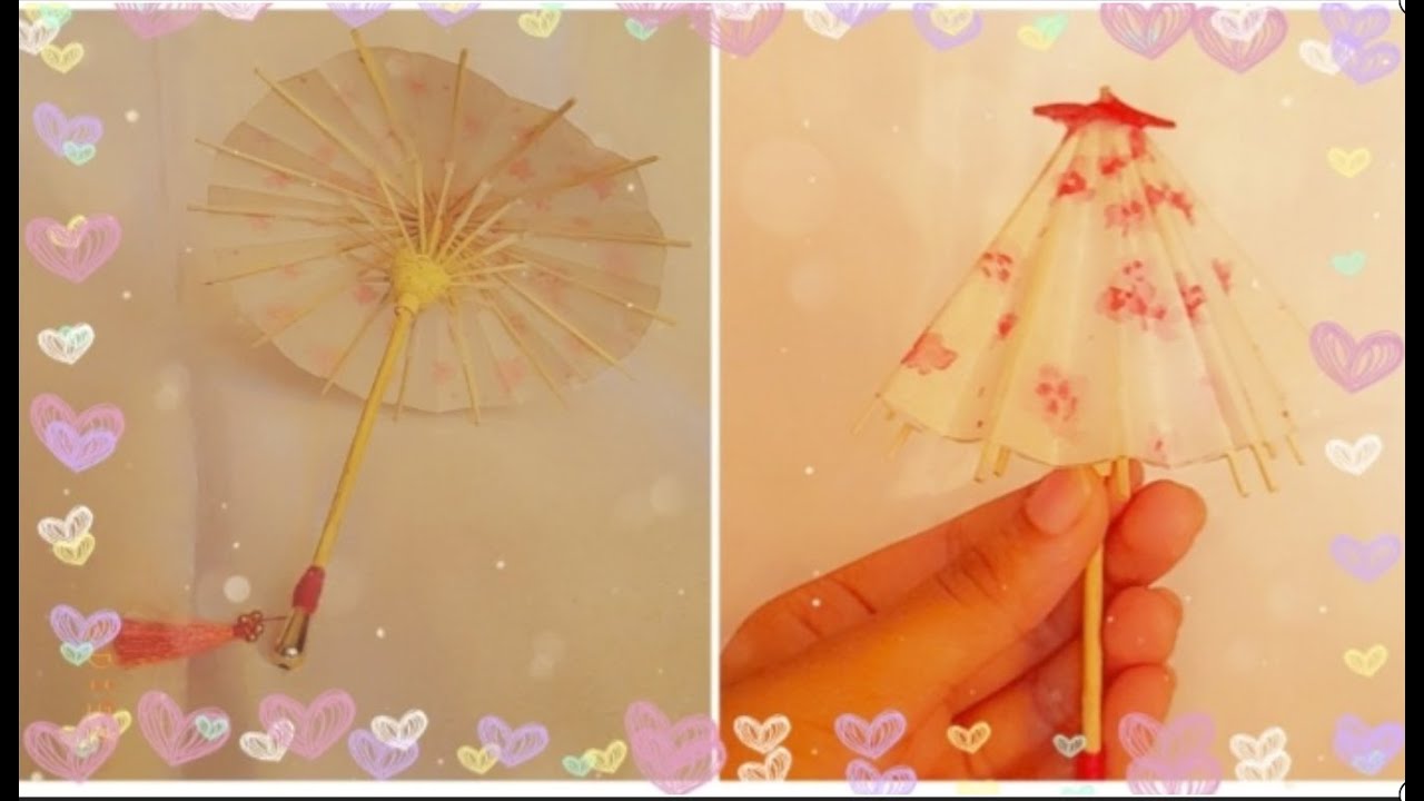 DIY MINIATURE OIL PAPER UMBRELLA | Japanese Umbrella |Chinese Umbrella for DOLLS | DESIGN THE DESIRE