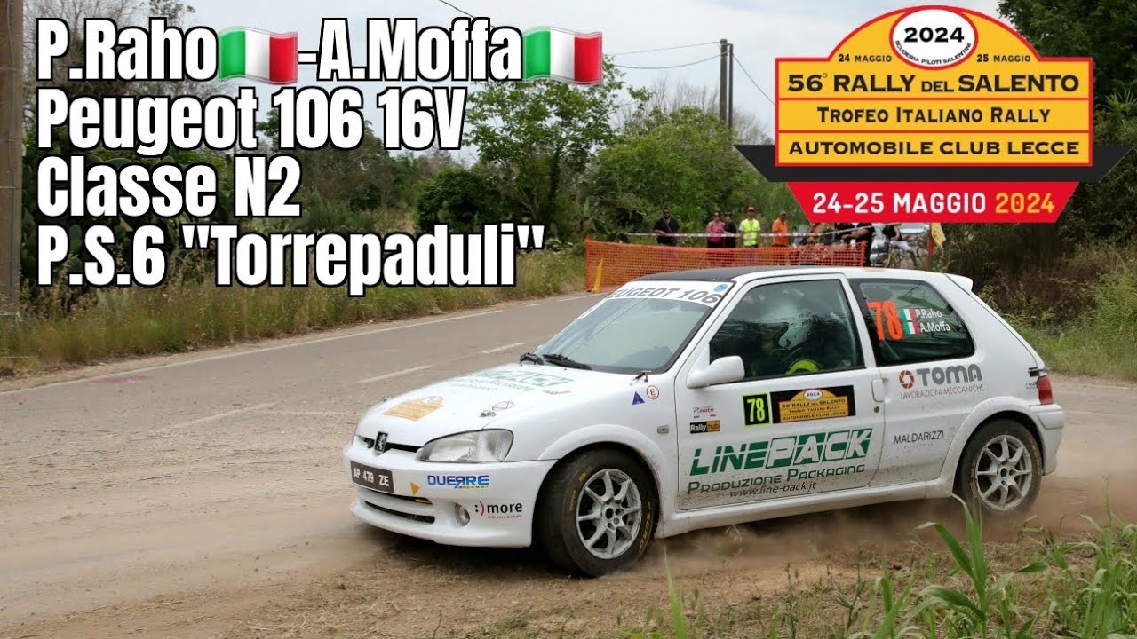 ONBOARD P.Raho-A.Moffa 56° Rally del Salento P.S.6 Torrepaduli Peugeot 106 16V Classe N2