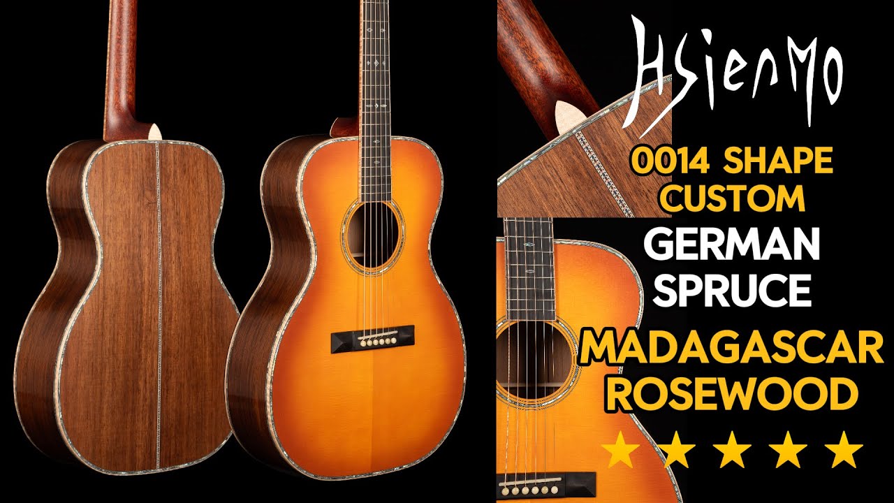 [Official Demo] Hsienmo 00 14 Custom German Spruce top + Madagascar Rosewood b&s Sunburst