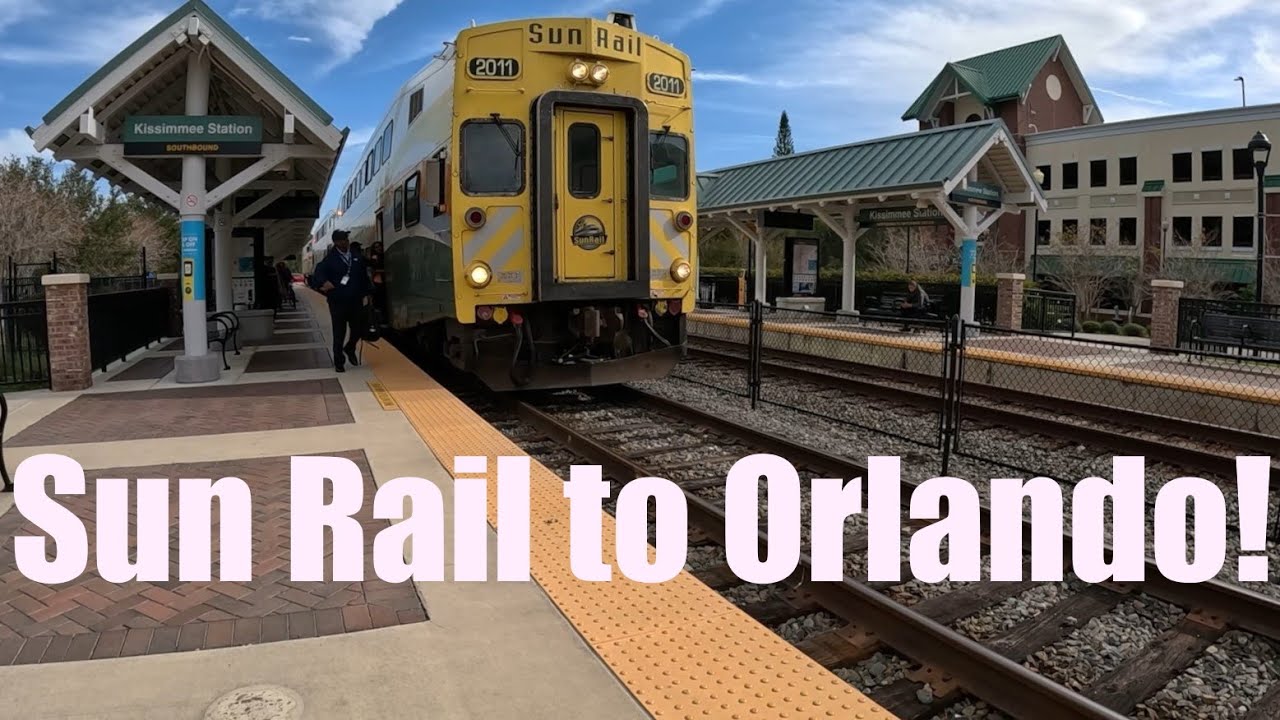 SunRail train trip from Kissimmee to Orlando Downtown, Florida (Church Street Station)