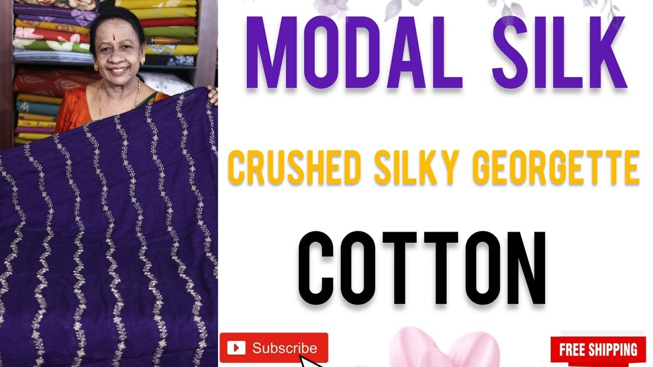 MODAL SILK,CRUSHED SILKY GEORGETTE/ COTTON FREE SHIPPING*/#436