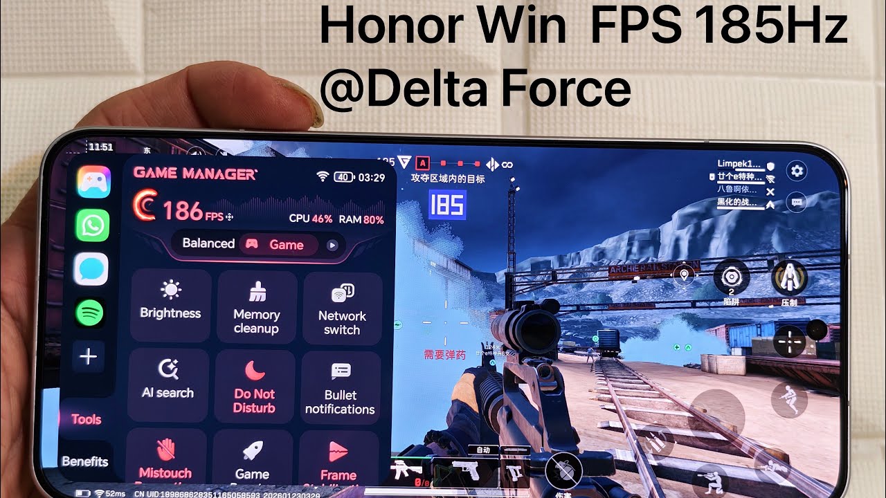 Honor Win 185Hz FPS Delta Force 三角洲 @limfastech 