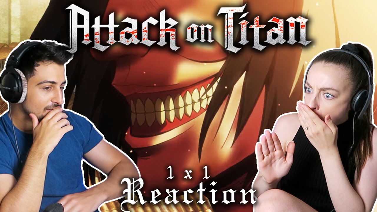 OMG WHAT?! Our first time watching ATTACK ON TITAN! | Episode 1 REACTION!