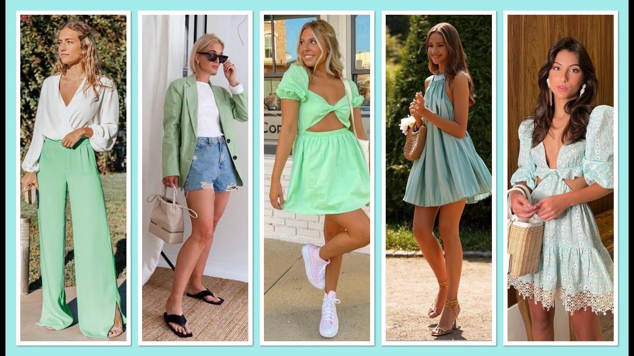 Hermosos Outfits Casuales verde menta combinaciones muy bonitas que te encantarán 😍