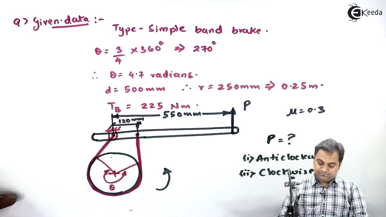 Problem 1 Based on Simple Band Brake - Brakes and Dynamometers - Theory of Machine
