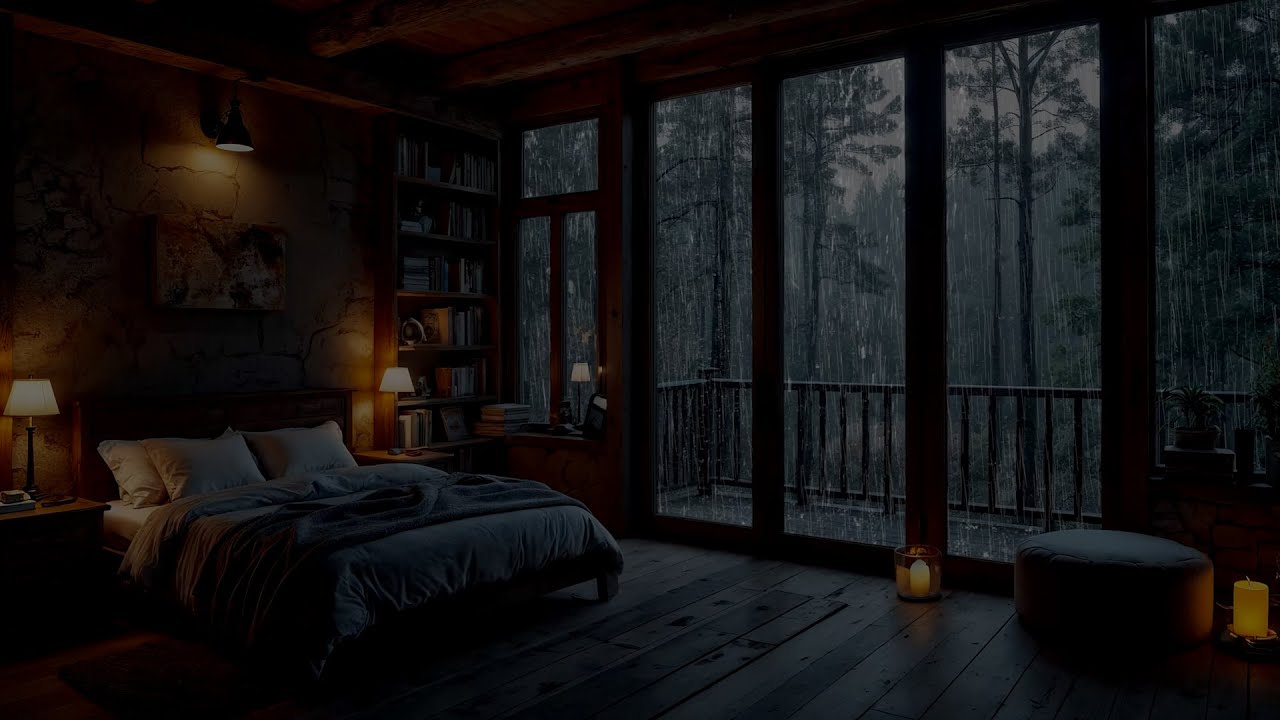 Best Rain Sounds for Sleeping | Peaceful Rain in the Forest Bedroom 🌲Soothing Rain Sounds for Sleep