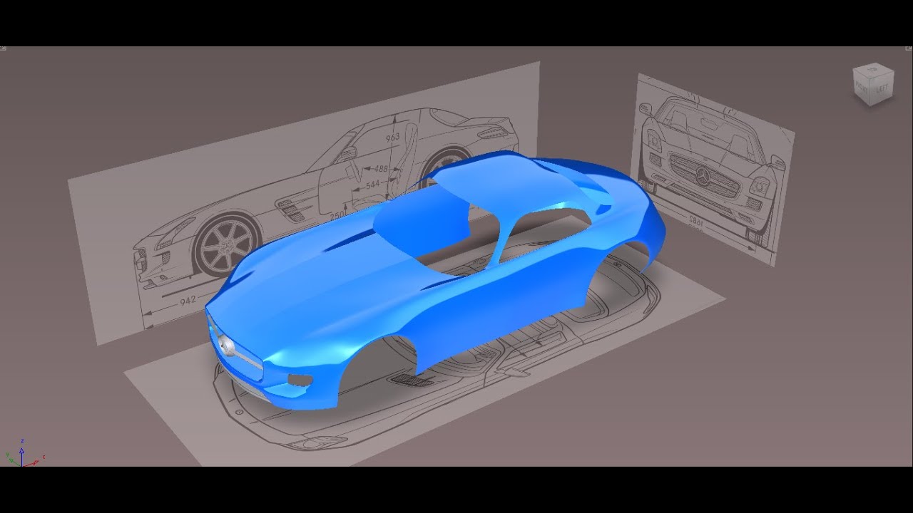 Mercedes Benz SLS AMG - Autodesk Alias Autostudio - Part 1 - SubD Modeling - Car Modeling
