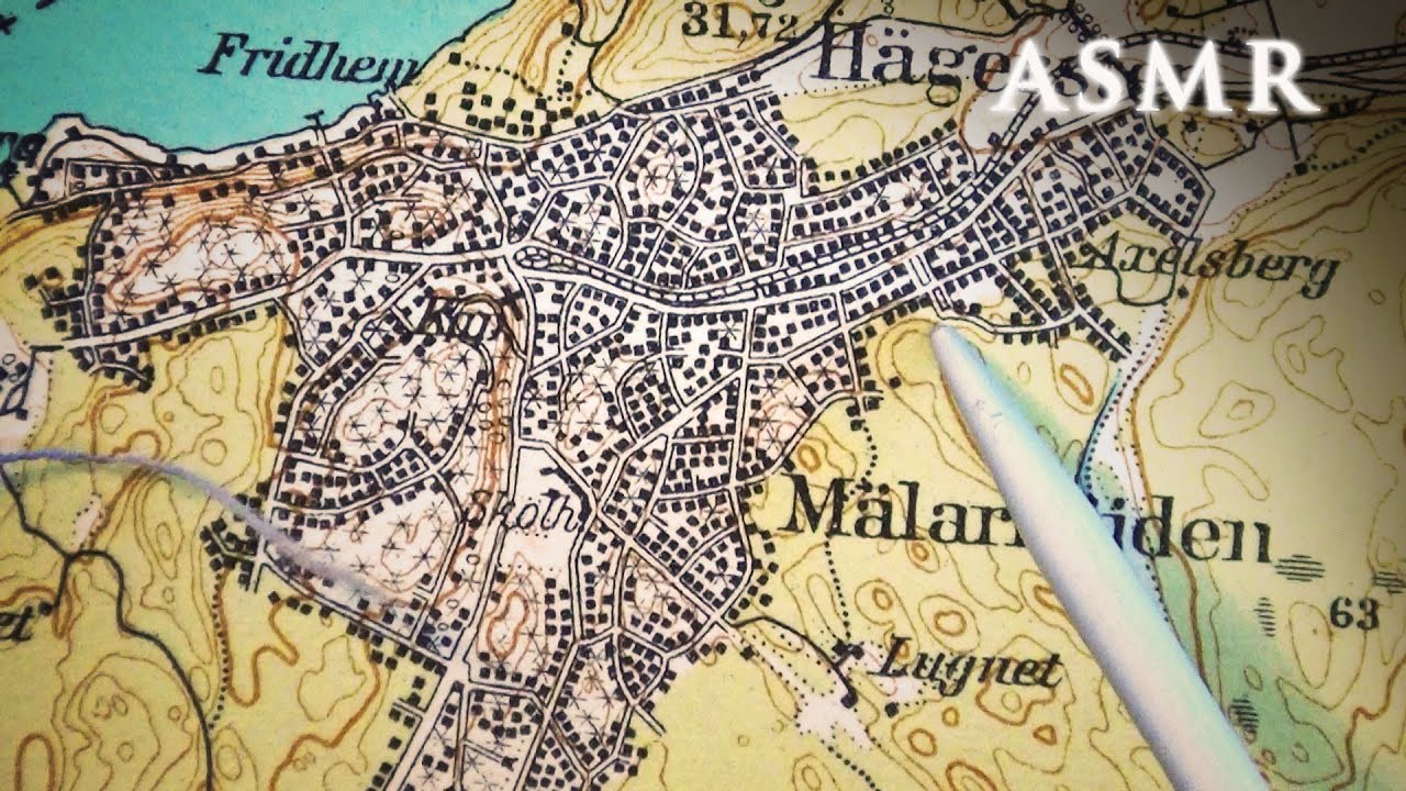 ASMR Counting houses on vintage map | Deep Voice