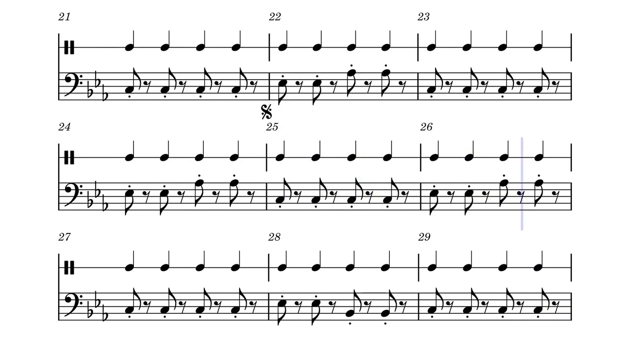 Bad Romance - Bass Guitar with Metronome
