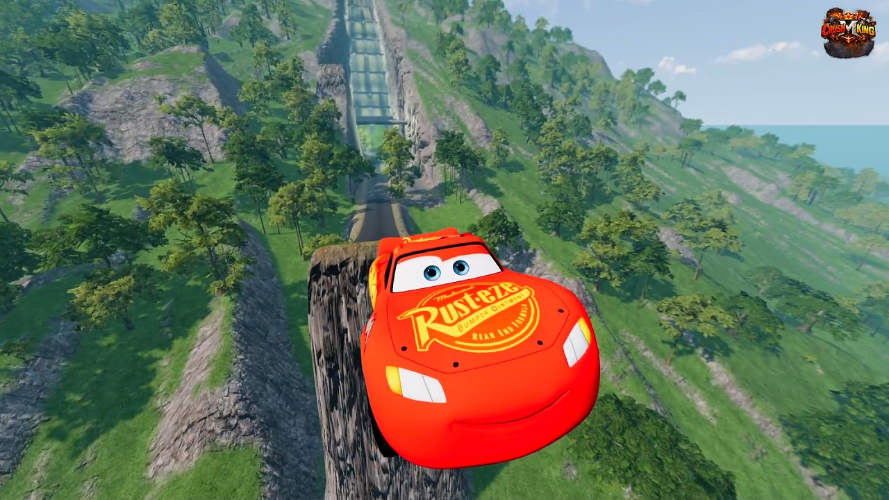 Lightning McQueen Extreme Downhill Mountain Challenge! Impossible Road | BeamNG Drive