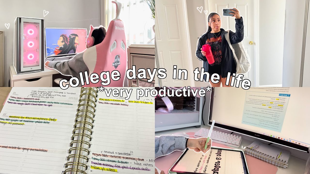 COLLEGE DAYS IN THE LIFE | writing essays, exam prepping, mini gym grwm