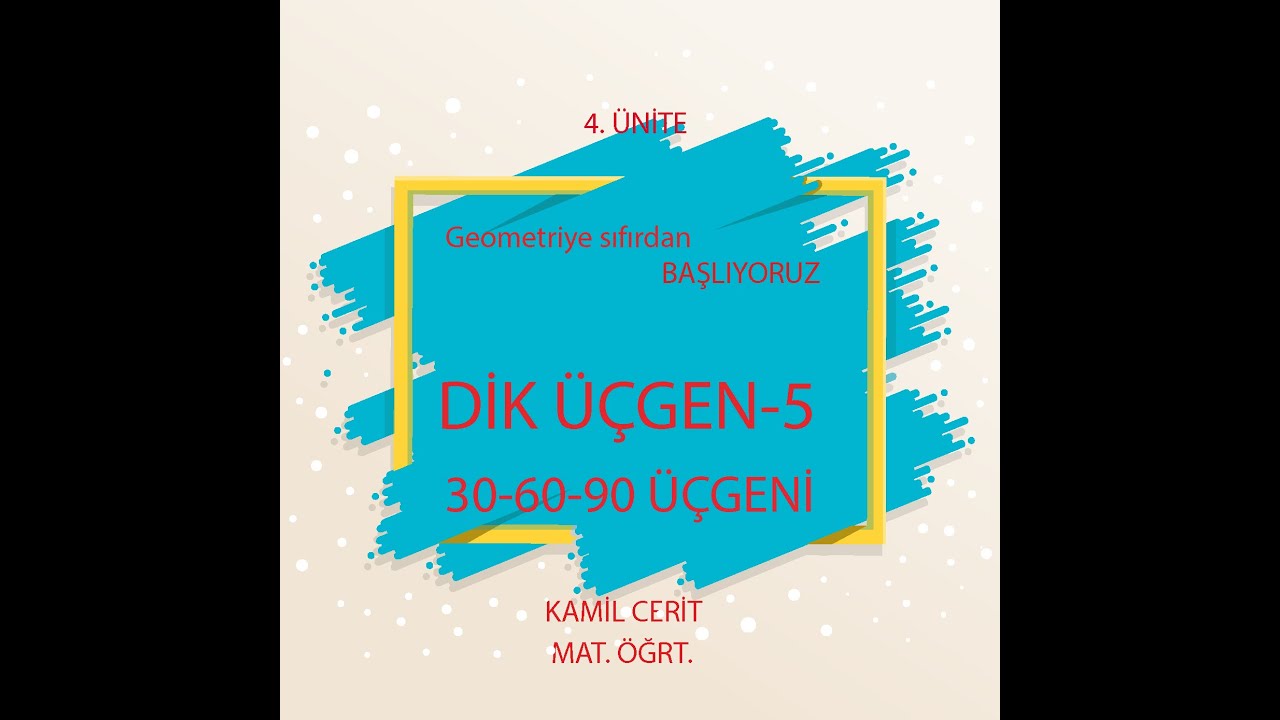 dik üçgen 5 30 60 90 üçgeni