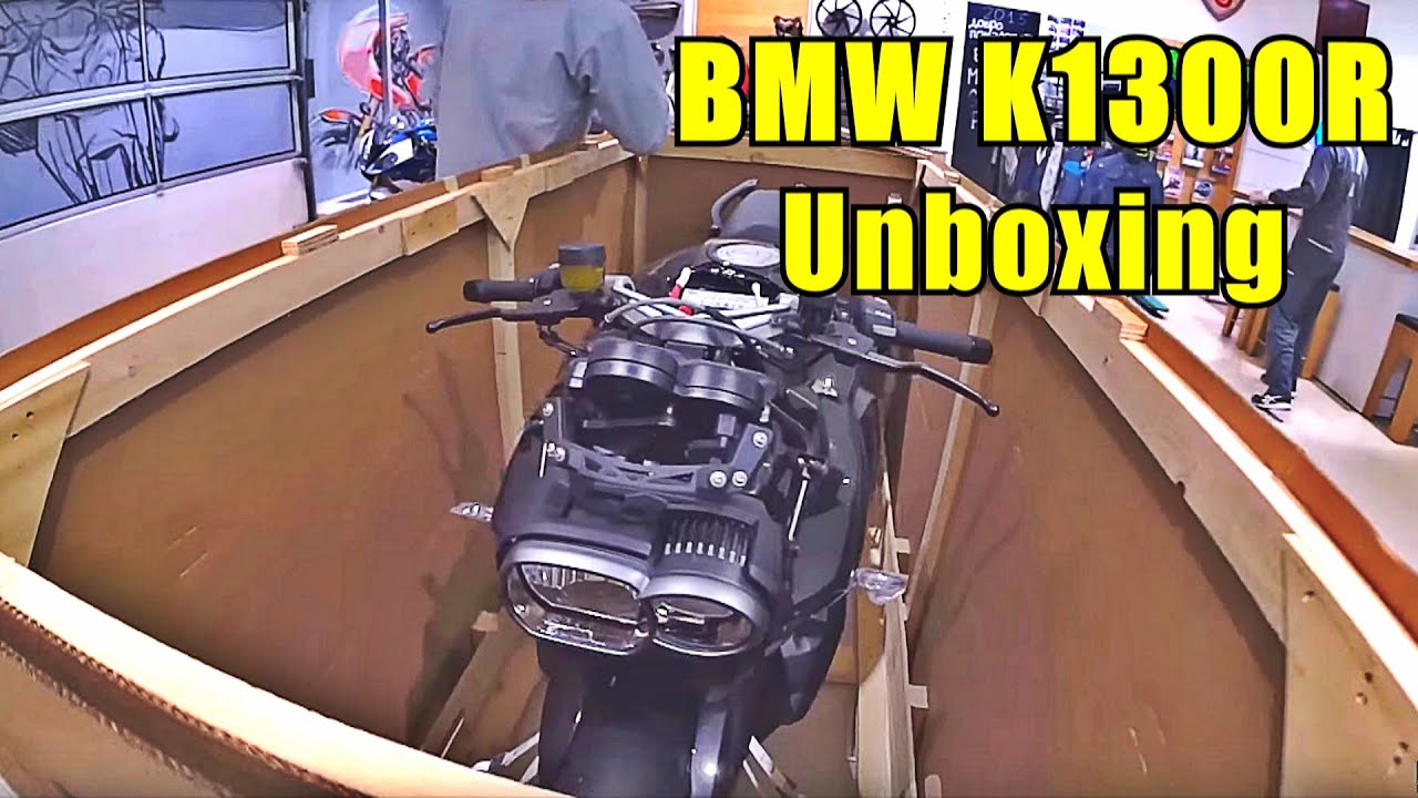 BMW K1300R Unboxing, walk around, first run. Распаковка и сборка BMW K1300R