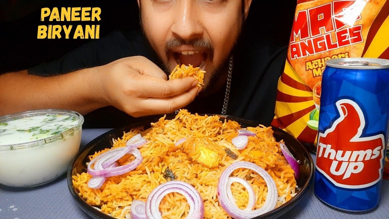 Paneer Biryani Mukbang 😋 | Soft Paneer, Long Rice & Full Desi Masala Eating | ASMR | Veg Food Lovers