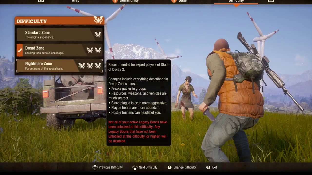 State of Decay 2: Changing Difficulties Midgame