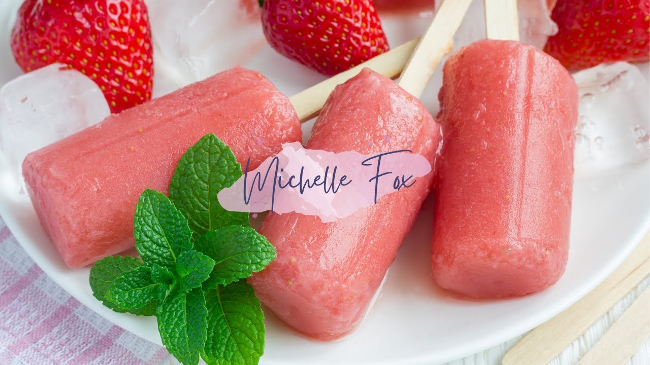 Watermelon Strawberry Mint Popsicles!
