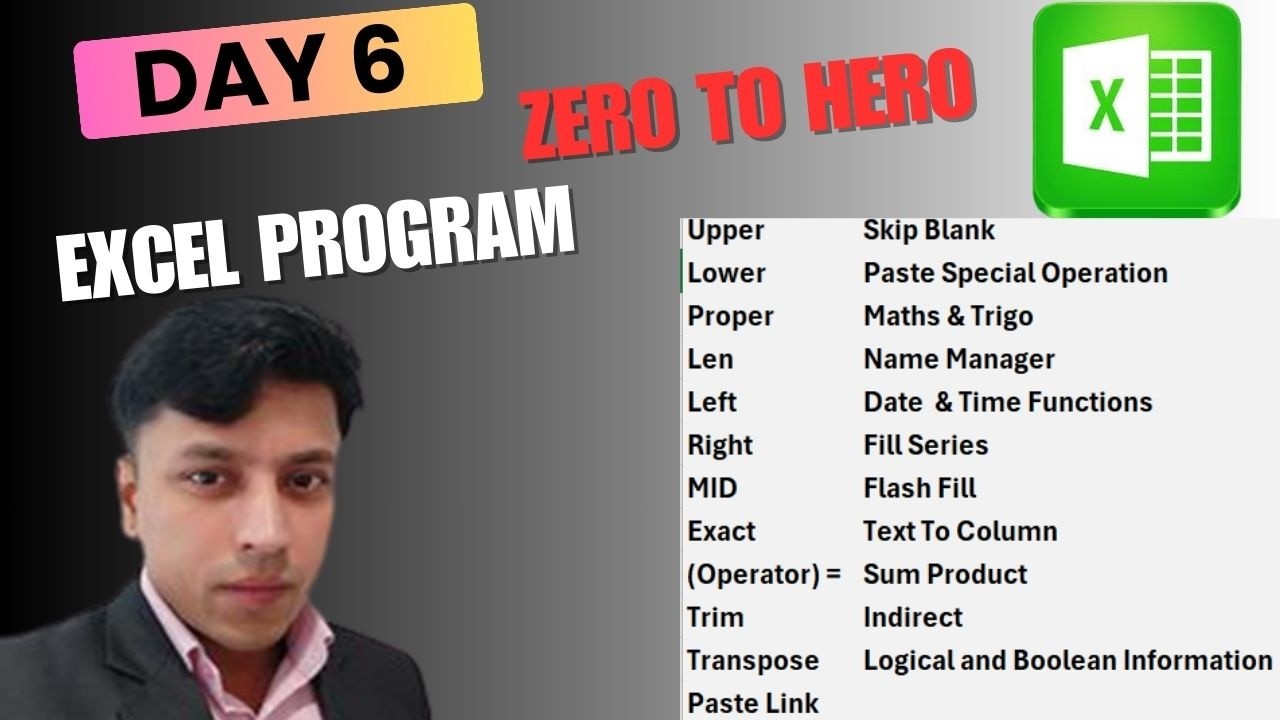 Excel Zero to Hero – Day 6 | Advanced Excel Tools & Powerful Functions Explained in Hindi 🔥