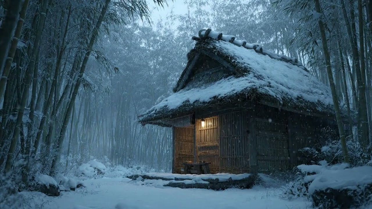 Serene Bamboo Grove Haven ❄️ Peaceful Bamboo Flute Music (1 Hour)