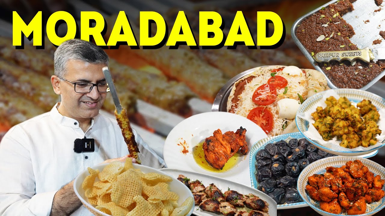 MORADABAD Non Veg Food Tour I Biscuit Wali Gali + Shabnam Double Roti + Keeme ki Poori + HabshiHalwa