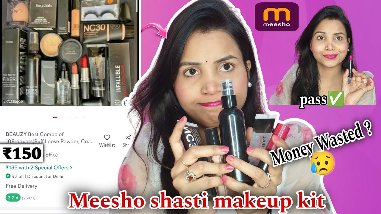 Meesho Cheapest Makeup Kit /with 10 makeup products 😱 l only ₹150/- Meesho makeup #messhohaul