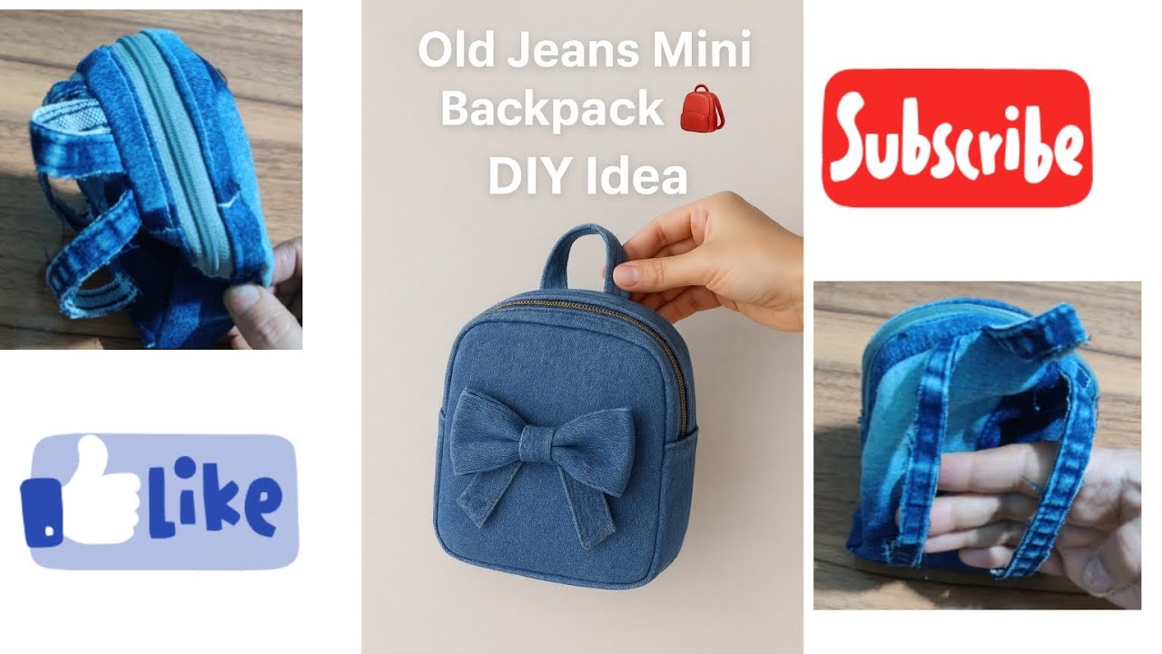 🧵 Old Jeans se Mini Backpack Pouch Banana Seekhiye | Easy Sewing Project | Reuse Ideas #diy 