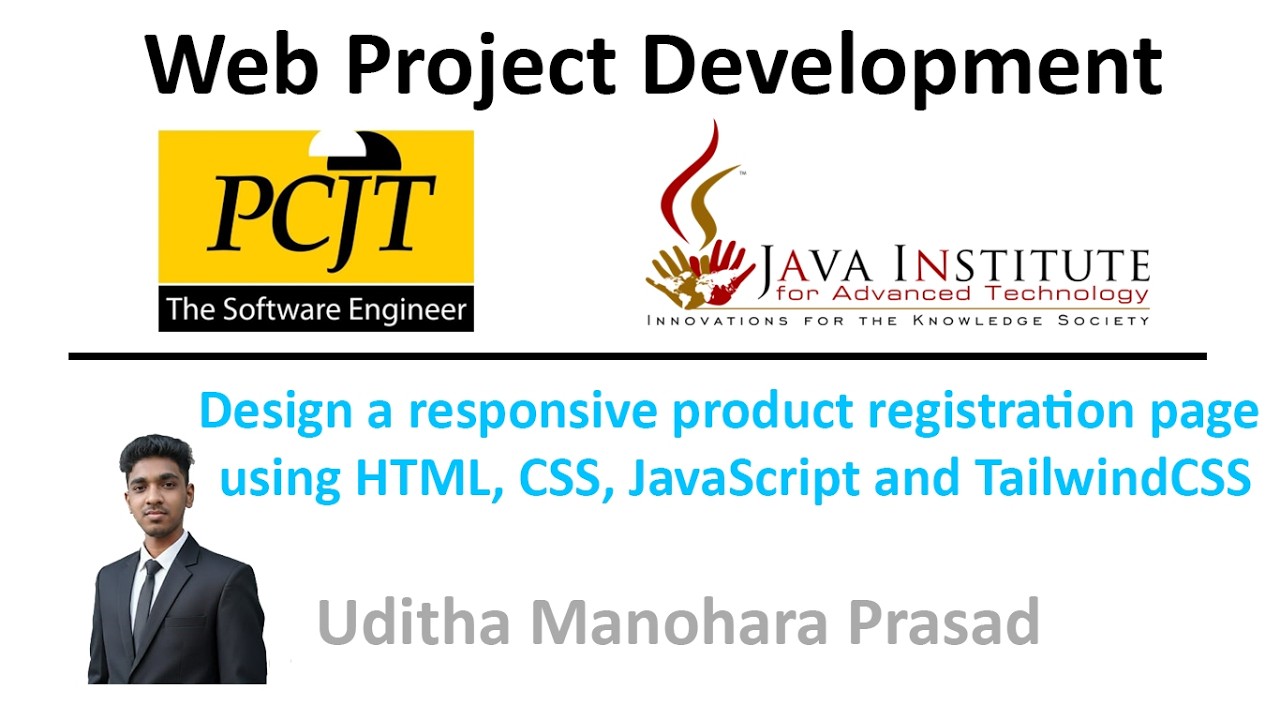12. Design a responsive product registration page using HTML, CSS, JavaScript and TailwindCSS