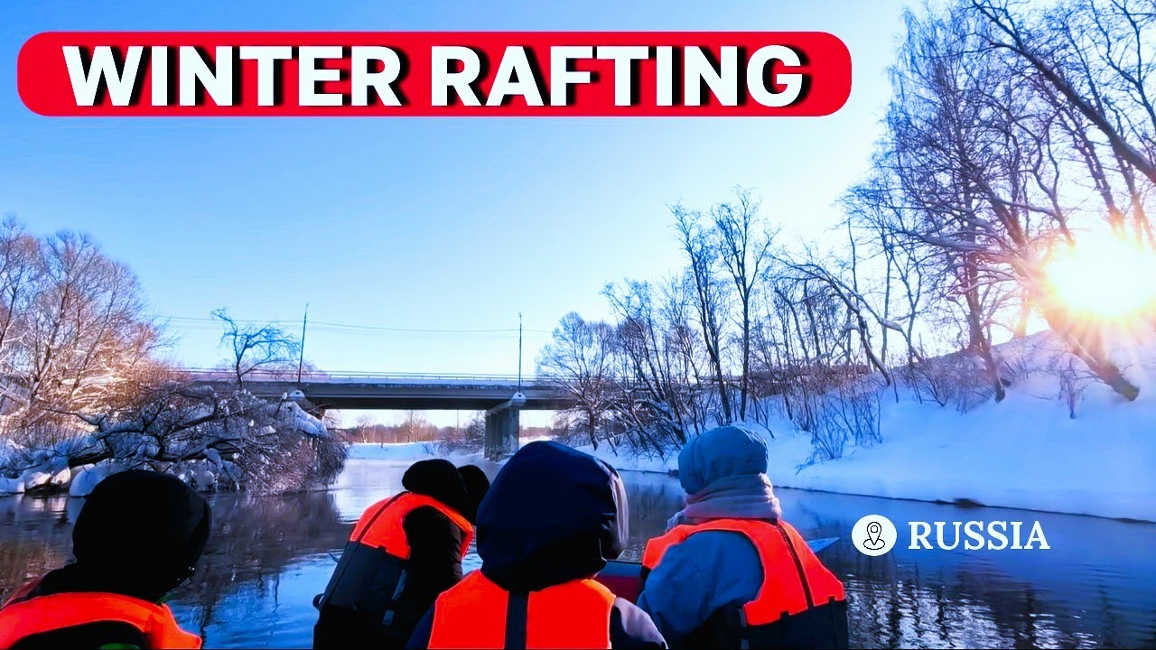 Winter Rafting on a Non-Freezing River / New Jerusalem Monastery and Bridges/ASMR