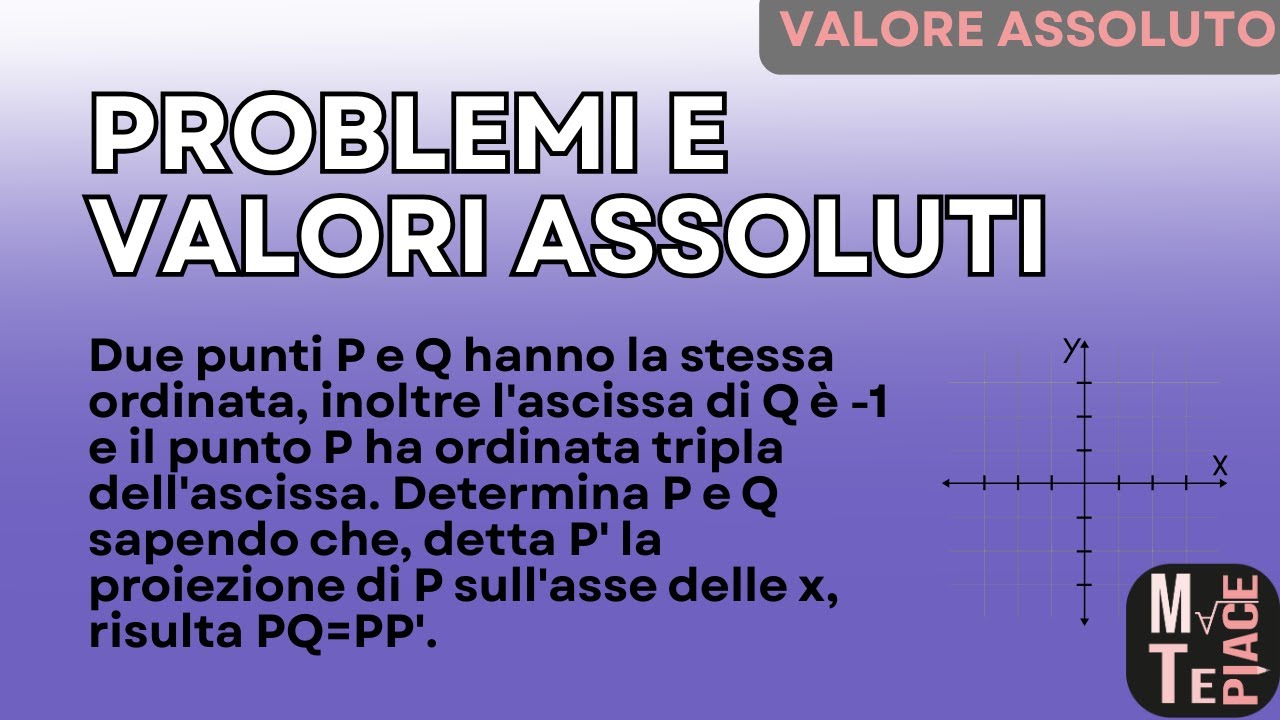 Problemi risolvibili con i valori assoluti. Esercizio tipico da compito