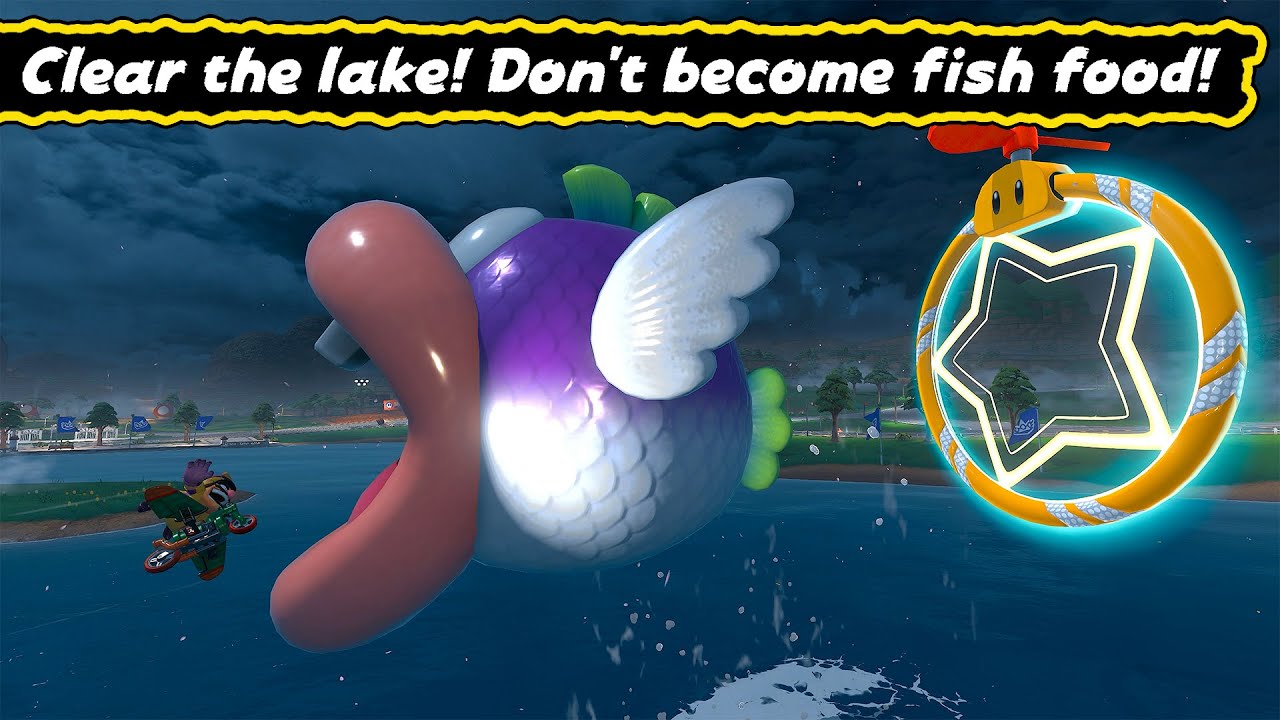 Mario Kart World - P-Switch Mission - Clear the Lake! Don't Become Fish Food! #nintendoswitch2