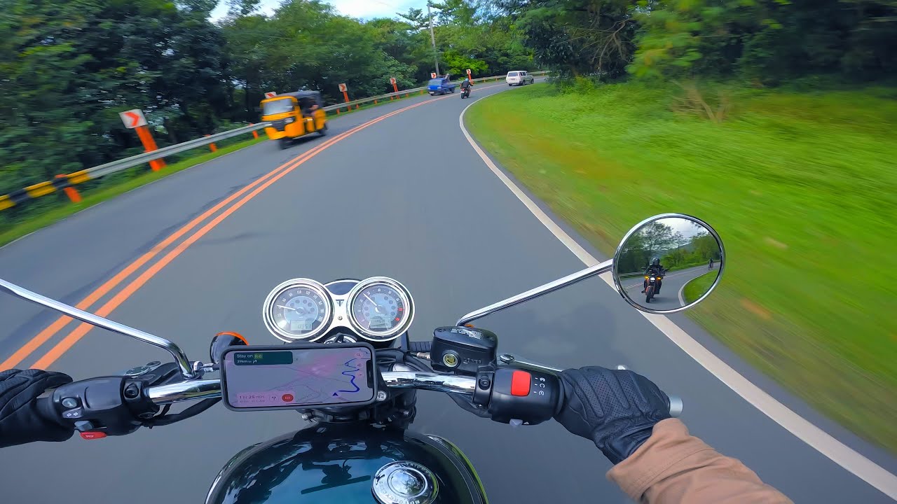 Triumph Bonneville T100 - After Breakfast POV (Marilaque Highway) | Raw Sound | No Commentary | POV